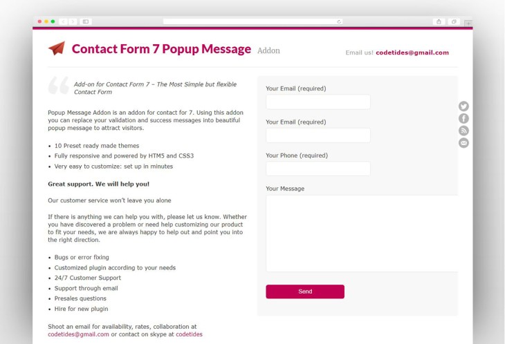 Contact Form 7 Popup Message
