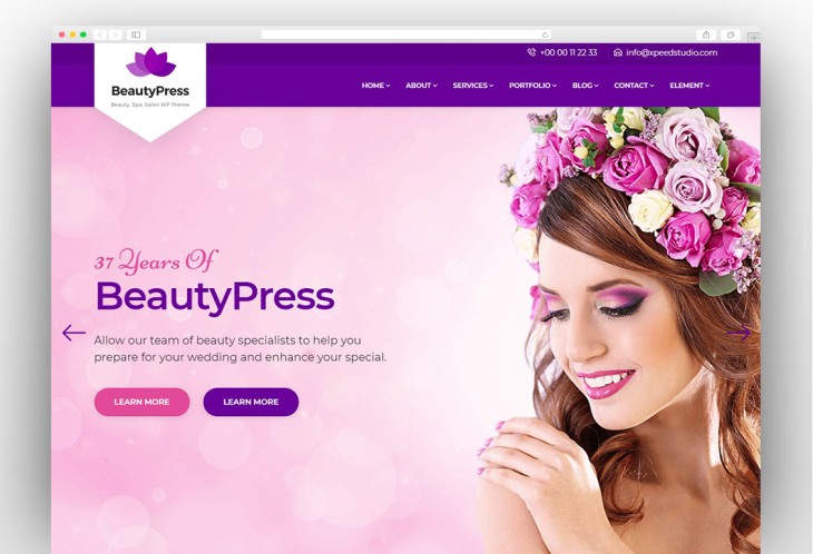 Beauty Salon Spa WordPress Theme – BeautyPress