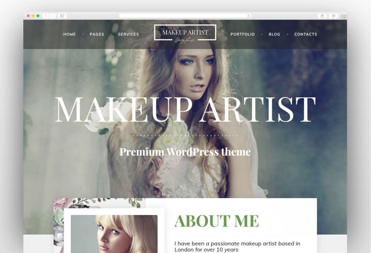 MakeUp Artist Pro - Beauty and Hair Stylist WordPress Theme