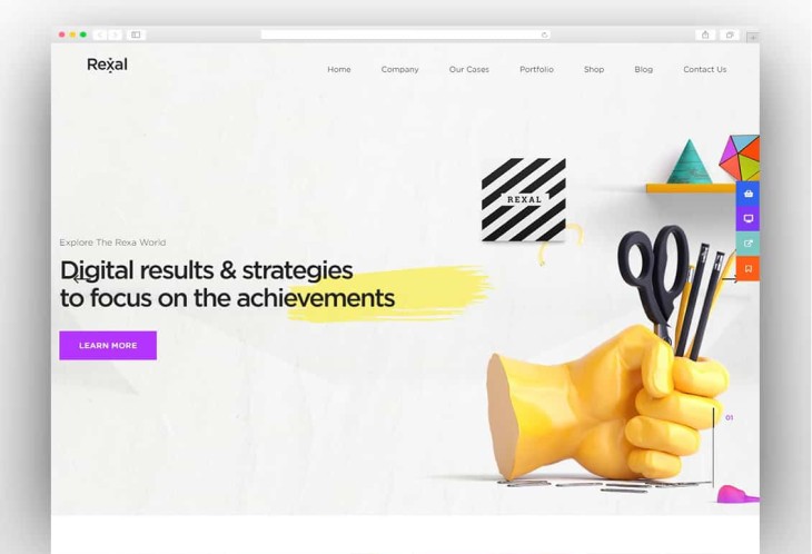 Rexal - A Colorful and Modern Multipurpose Portfolio WordPress Theme