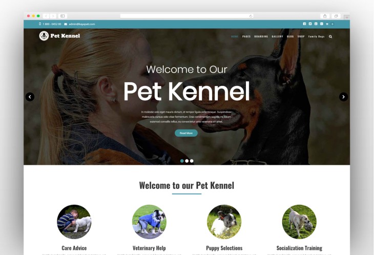 Pet Care Dog Kennels WordPress Theme