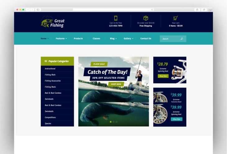 Fishing and Hunting WordPress Theme