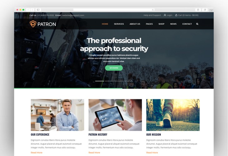 Patron - Security Service Company WordPress Theme