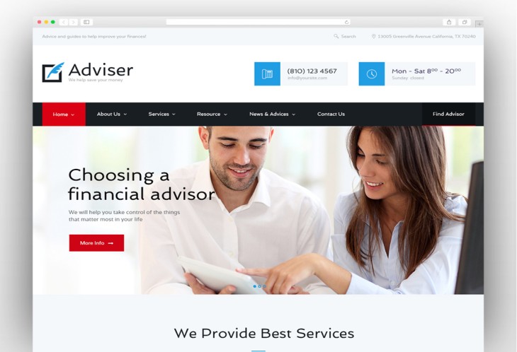 Adviser | A Modern Finance & Accounting WordPress Theme