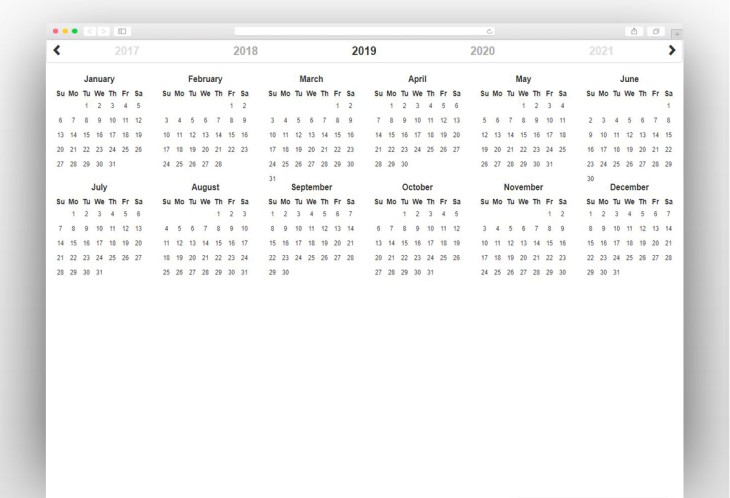 Bootstrap Year Calendar by Hind Jai