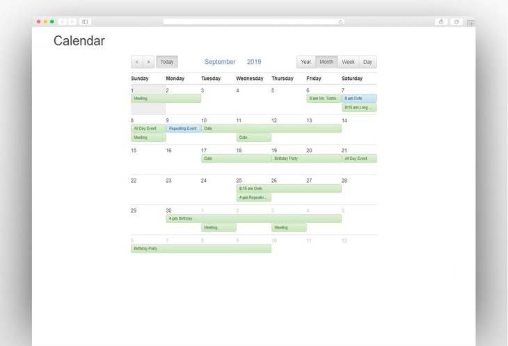 Bootstrap calendar by Luiz