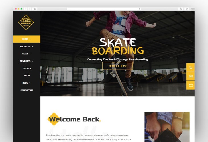 Skateboarding Community & Store WordPress Theme