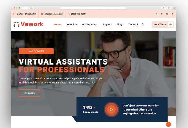 Vework - Virtual Assistant WordPress Theme