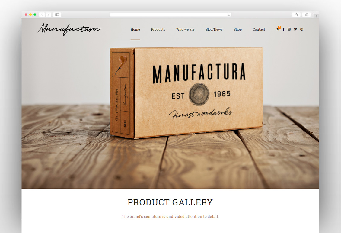 Manufactura - Handmade Crafts, Artisan, Artist WordPress Theme