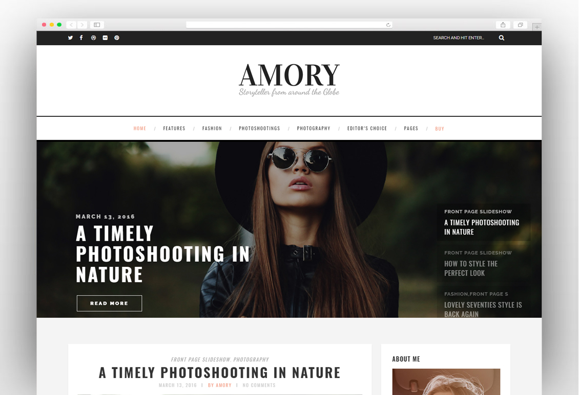 Amory Blog - A Responsive WordPress Blog Theme