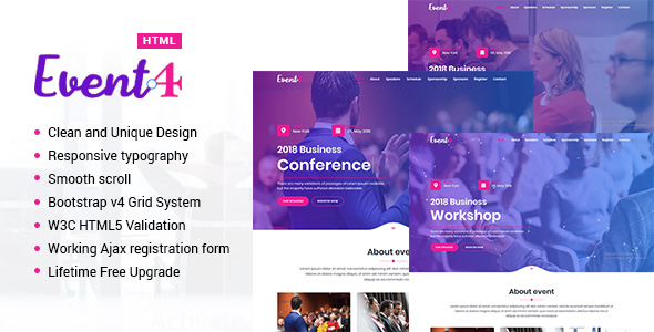 Event4 Responsive Marketing Landing Pages