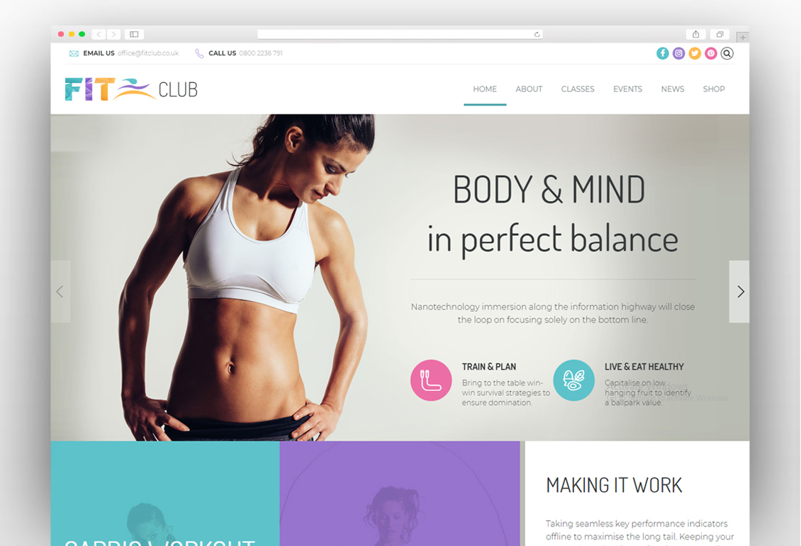 Fitness Club - Health & Fitness WordPress Theme