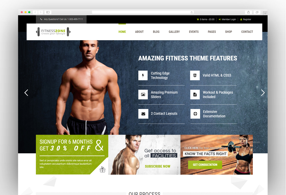 FIT ZONE  Fitness & Gym Website Design
