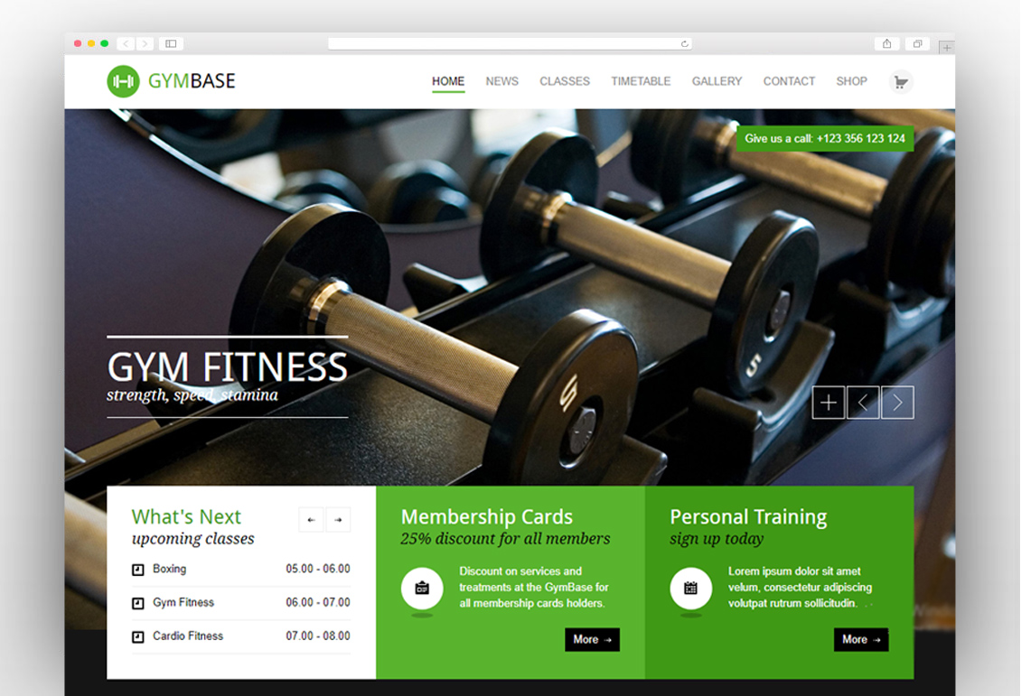 GymBase - Responsive Gym Fitness WordPress Theme