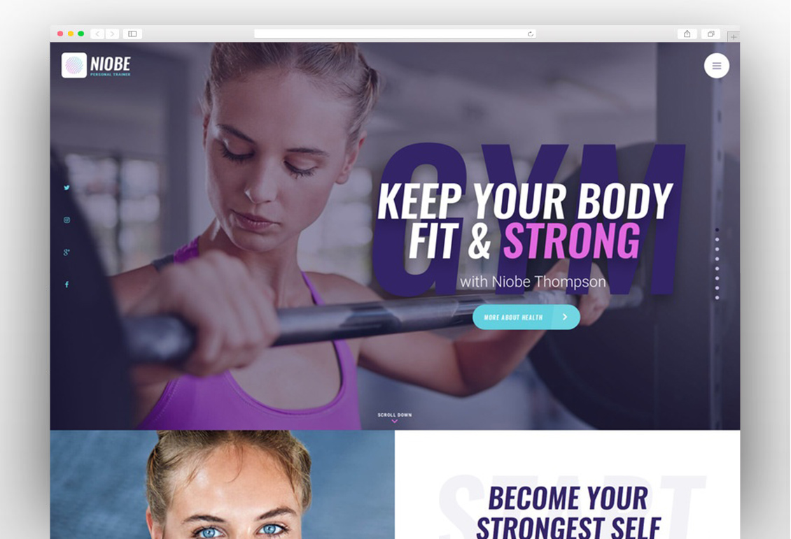Niobe | A Nutrition Coach & Gym Trainer WordPress Theme