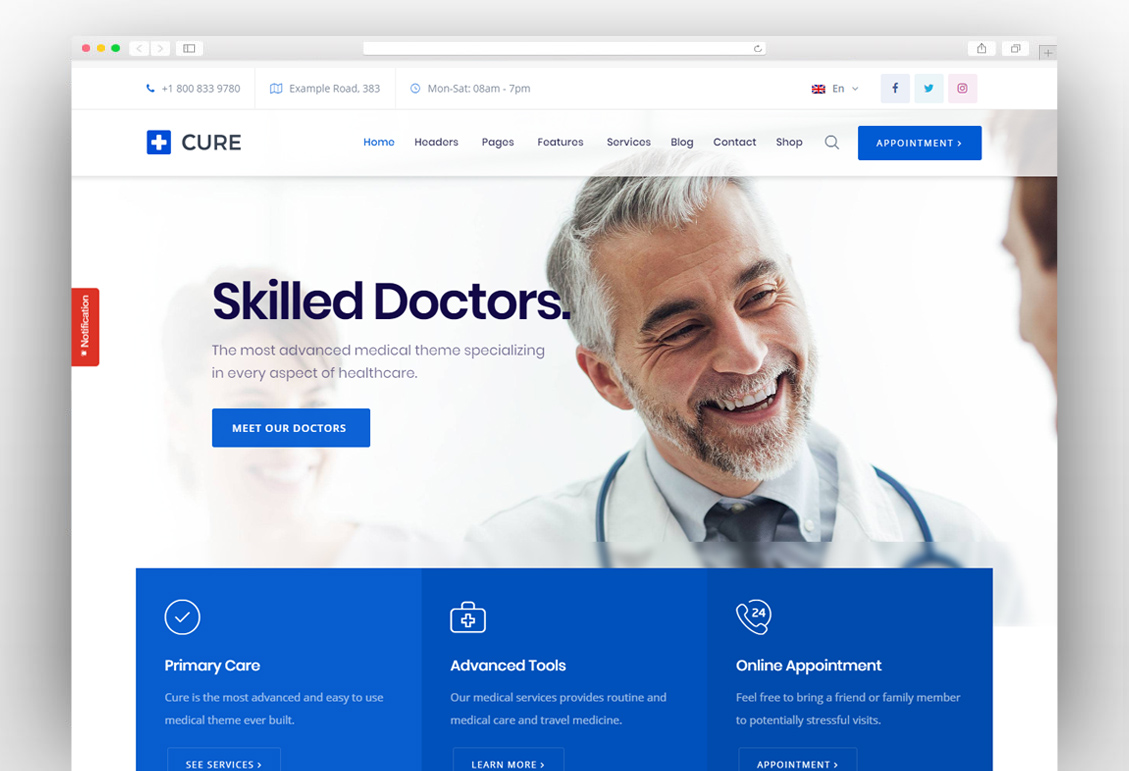 Medical Cure - Health and Medical WordPress Theme