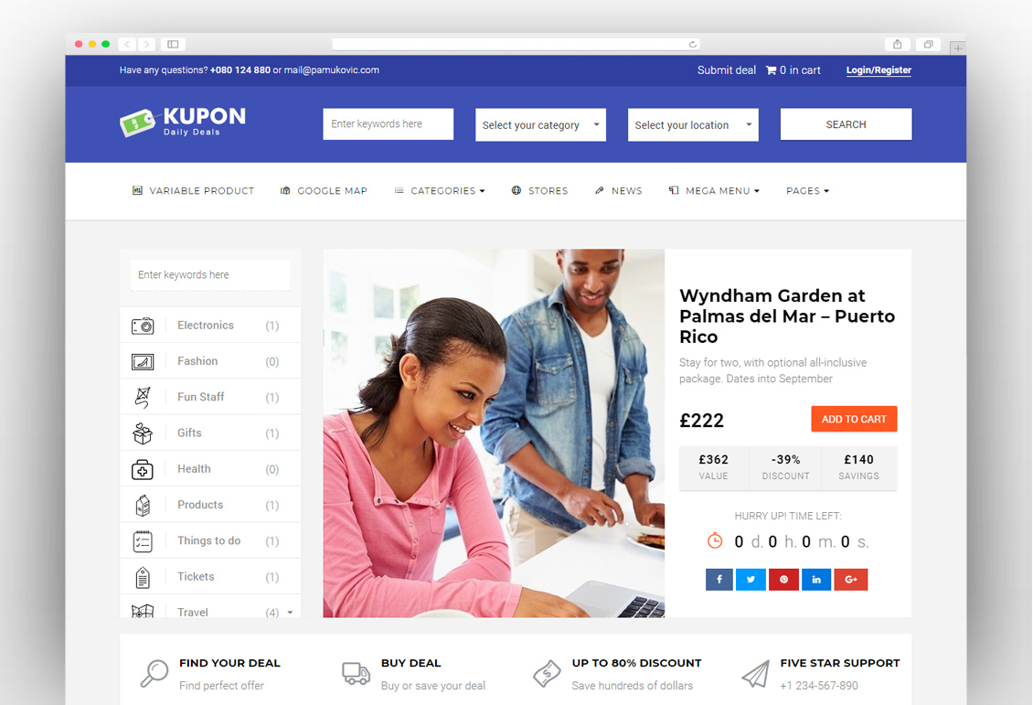 WordPress Coupon Theme, Daily Deals, Group Buying Marketplace - KUPON