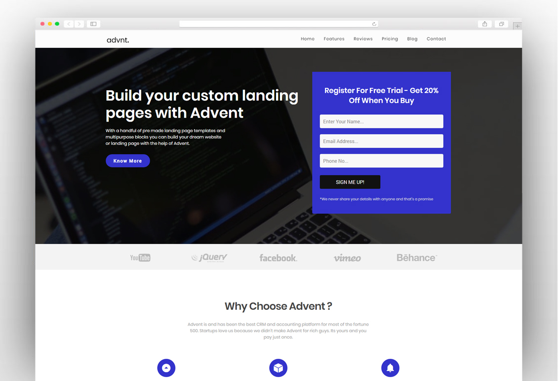 Advent - Multipurpose Landing Page & Marketing WordPress Theme