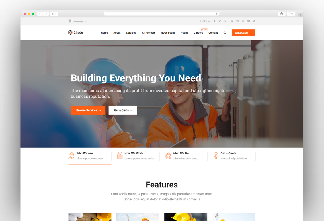 Construction Chade - Construction WordPress for Construction