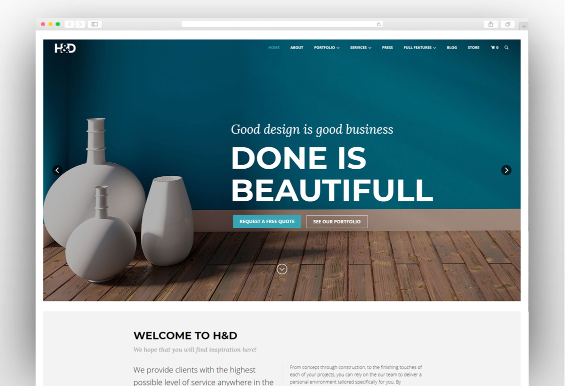 H&D - Interior Design WordPress Theme