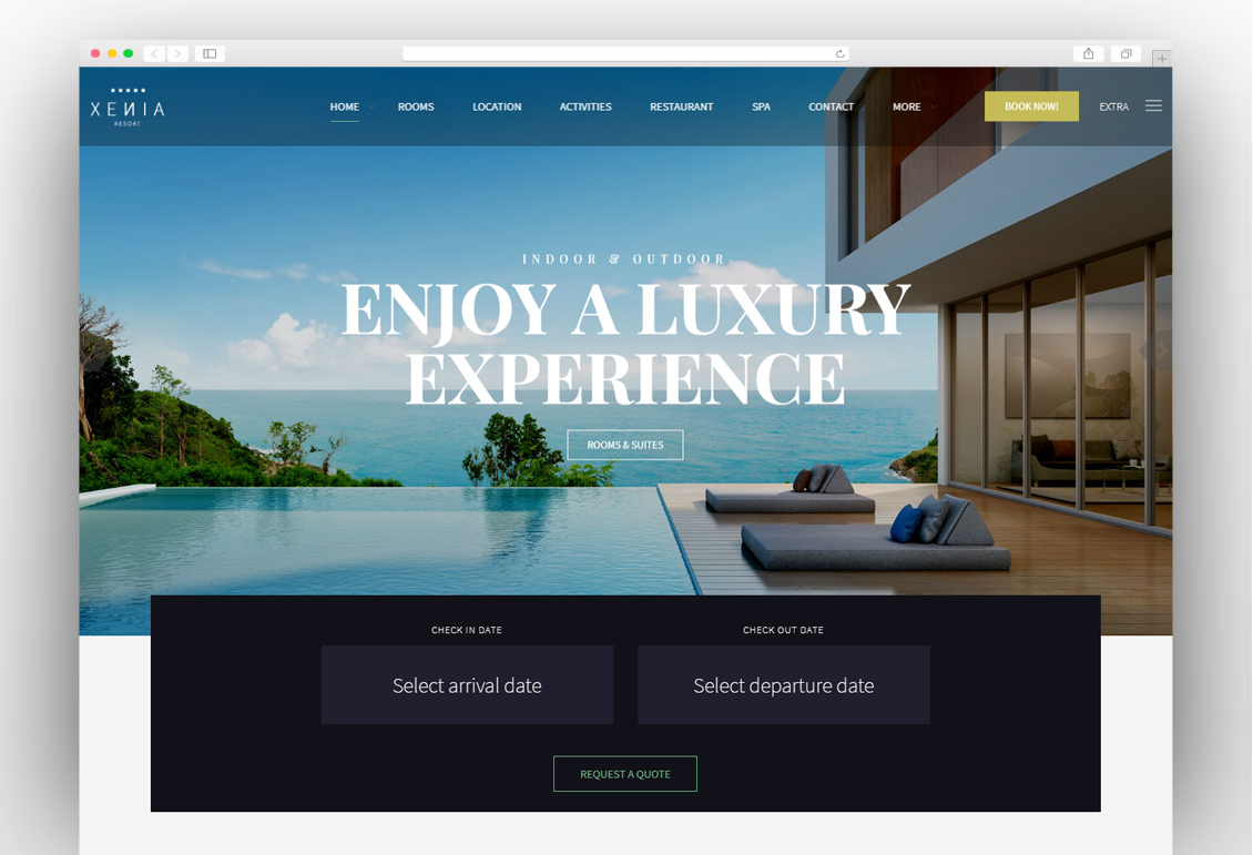 Hotel XΕΝΙΑ - Resort & Booking WordPress Theme