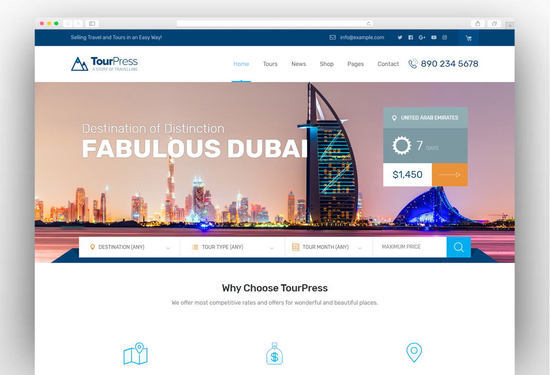 TourPress - WordPress Theme for Travel or Tour Booking
