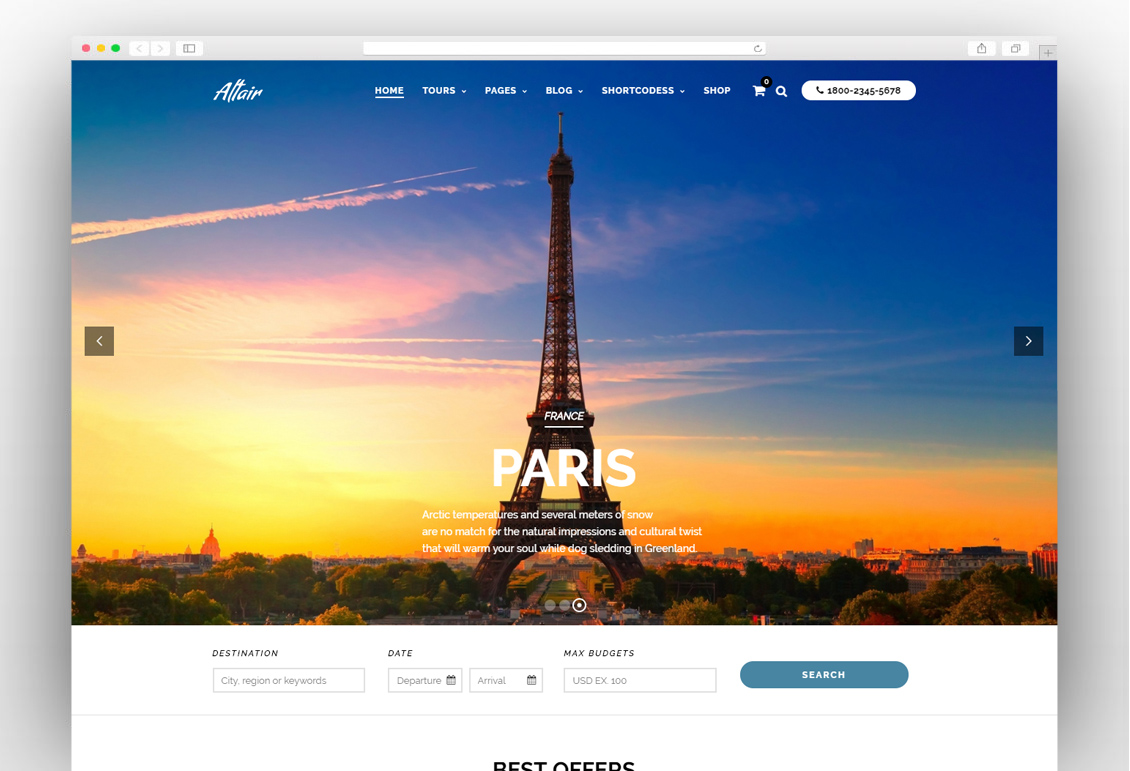 Travel Tour | Altair WordPress for Travel