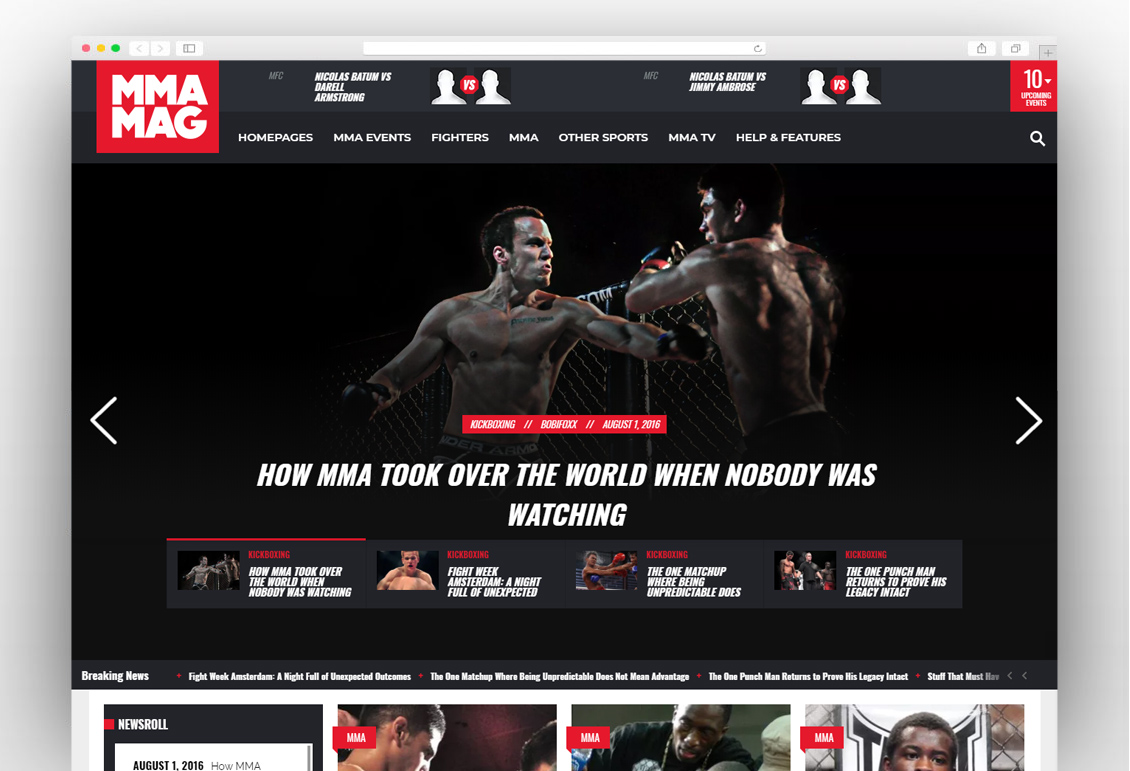MMA Sports Magazine Theme
