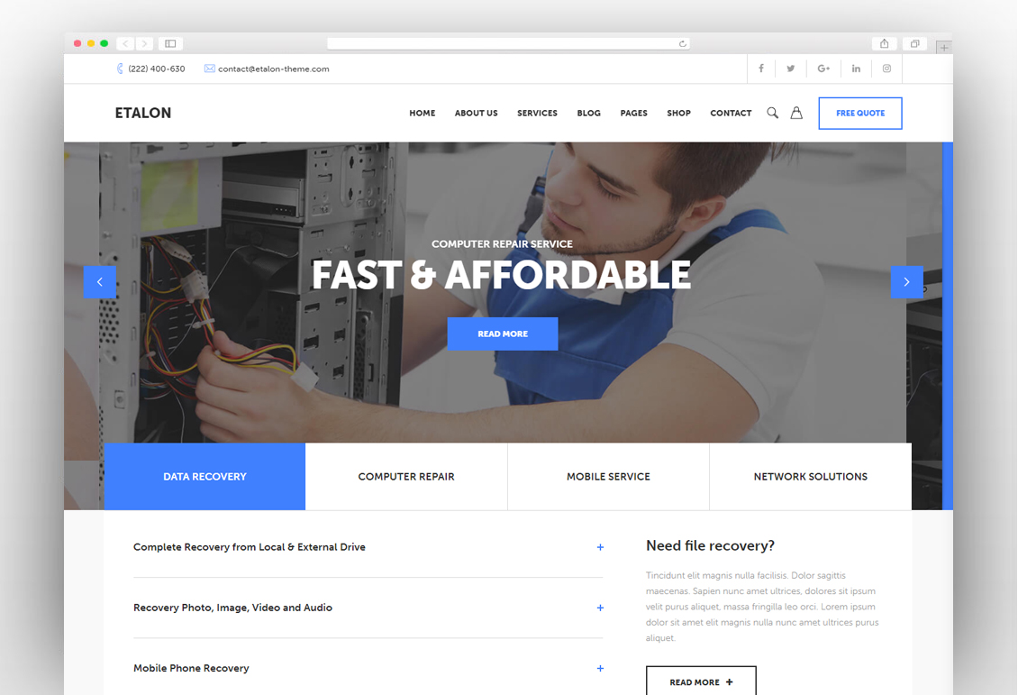 Etalon - Multi-Concept Theme for Professional Services