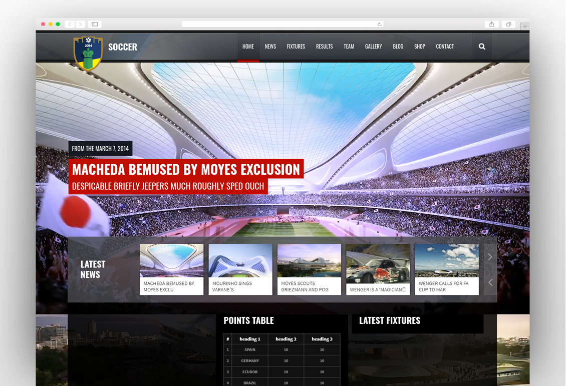 Soccer Club - Sports and Events News theme