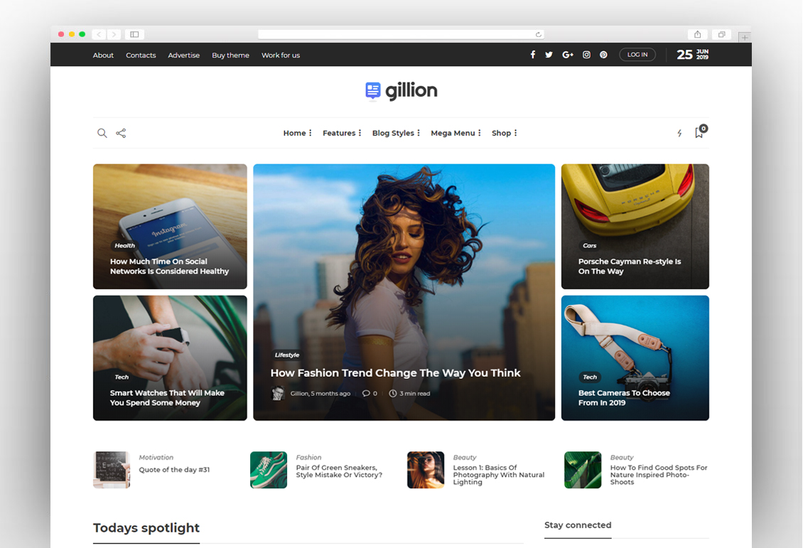 Gillion - Multi-Concept Blog, Magazine & Shop WordPress Theme