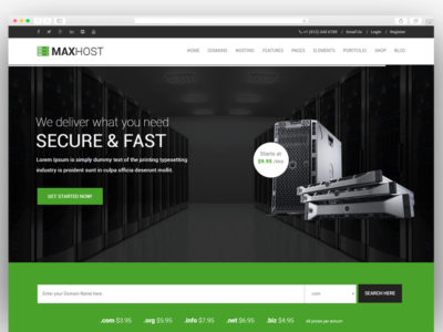 MaxHost - Web Hosting, WHMCS and Corporate Business WordPress Theme with WooCommerce
