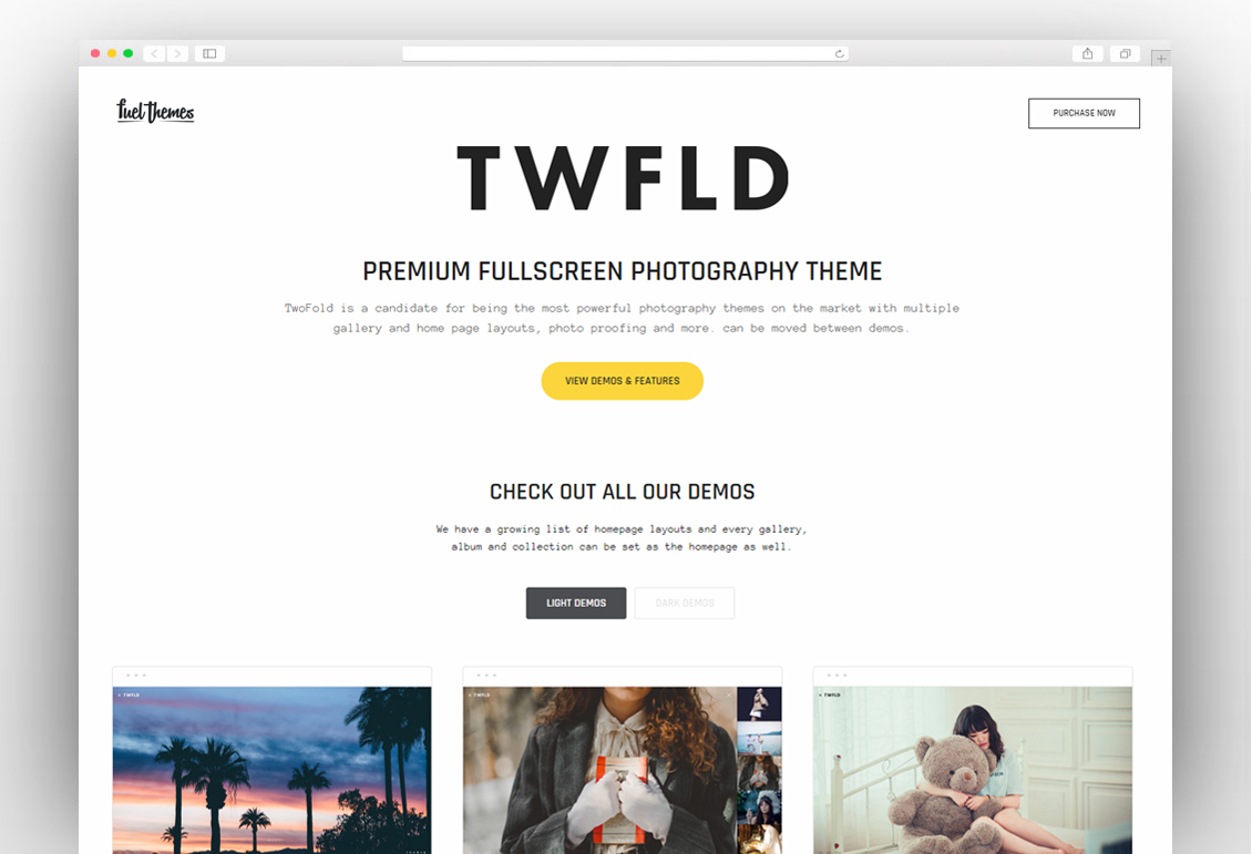 Photography | TwoFold - Fullscreen Photography WordPress Theme x