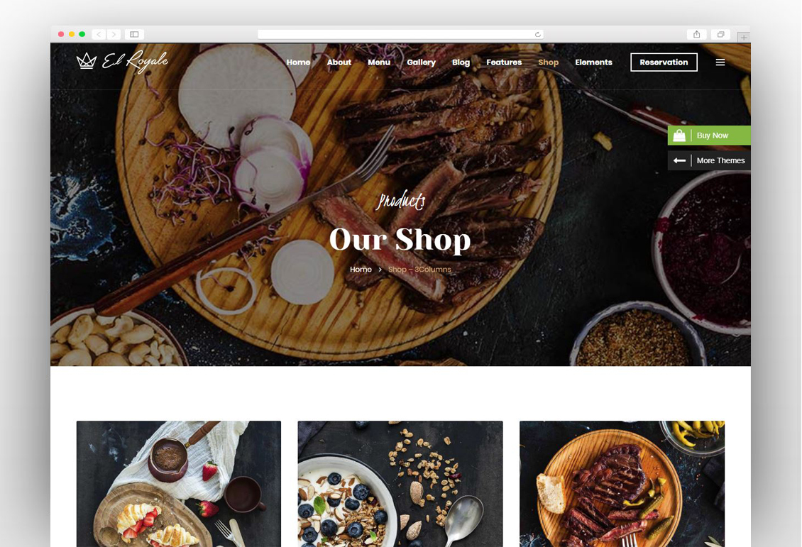 Elroyale - Restaurant & Cafe WordPress Theme