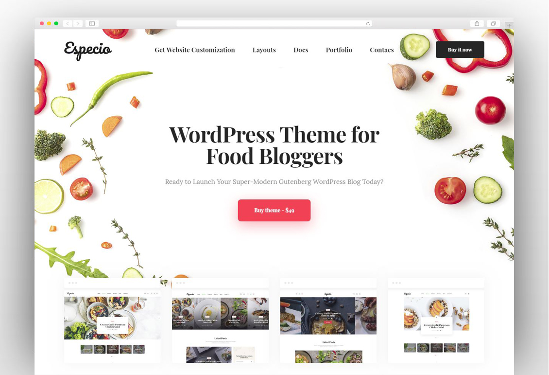 Especio | Gutenberg Food Blog WordPress Theme