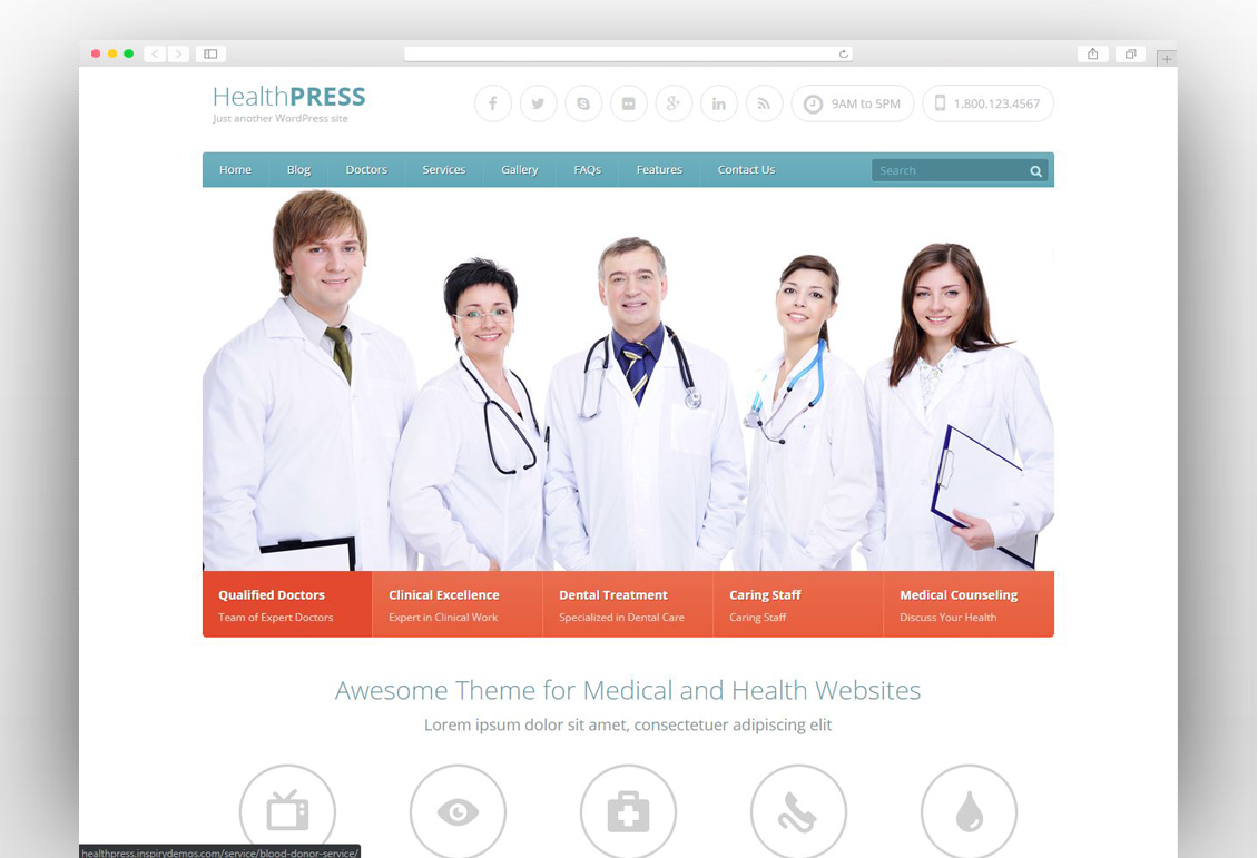HealthPress - Health and Medical WordPress Theme