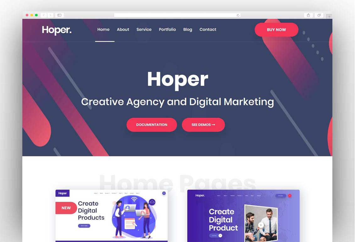 Hoper - Startup Business and Digital Marketing WordPress Theme