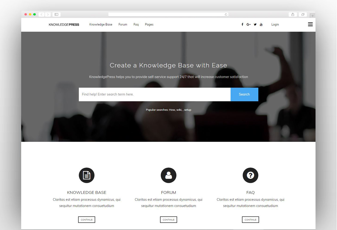 Knowledge Base | Helpdesk | Wiki | FAQ WordPress Theme