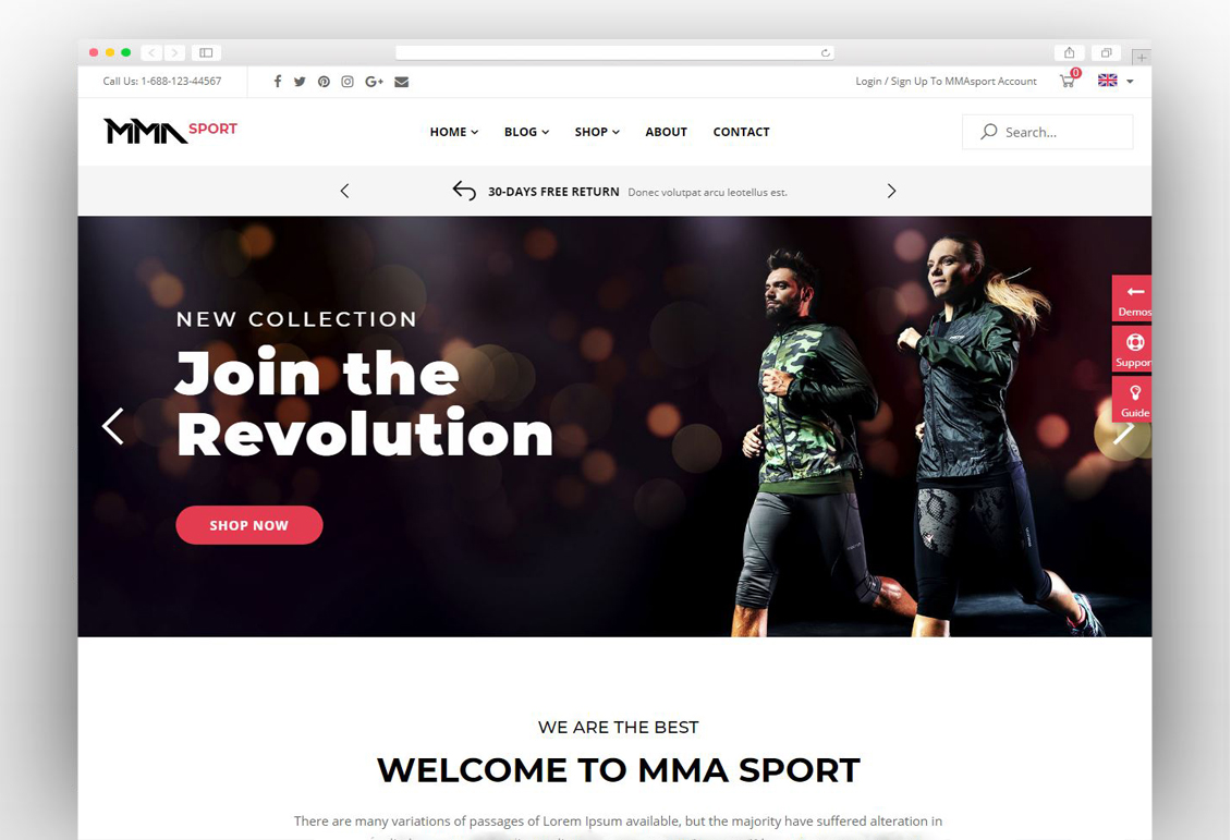 MMAsport - Sporting Club WooCommerce Theme