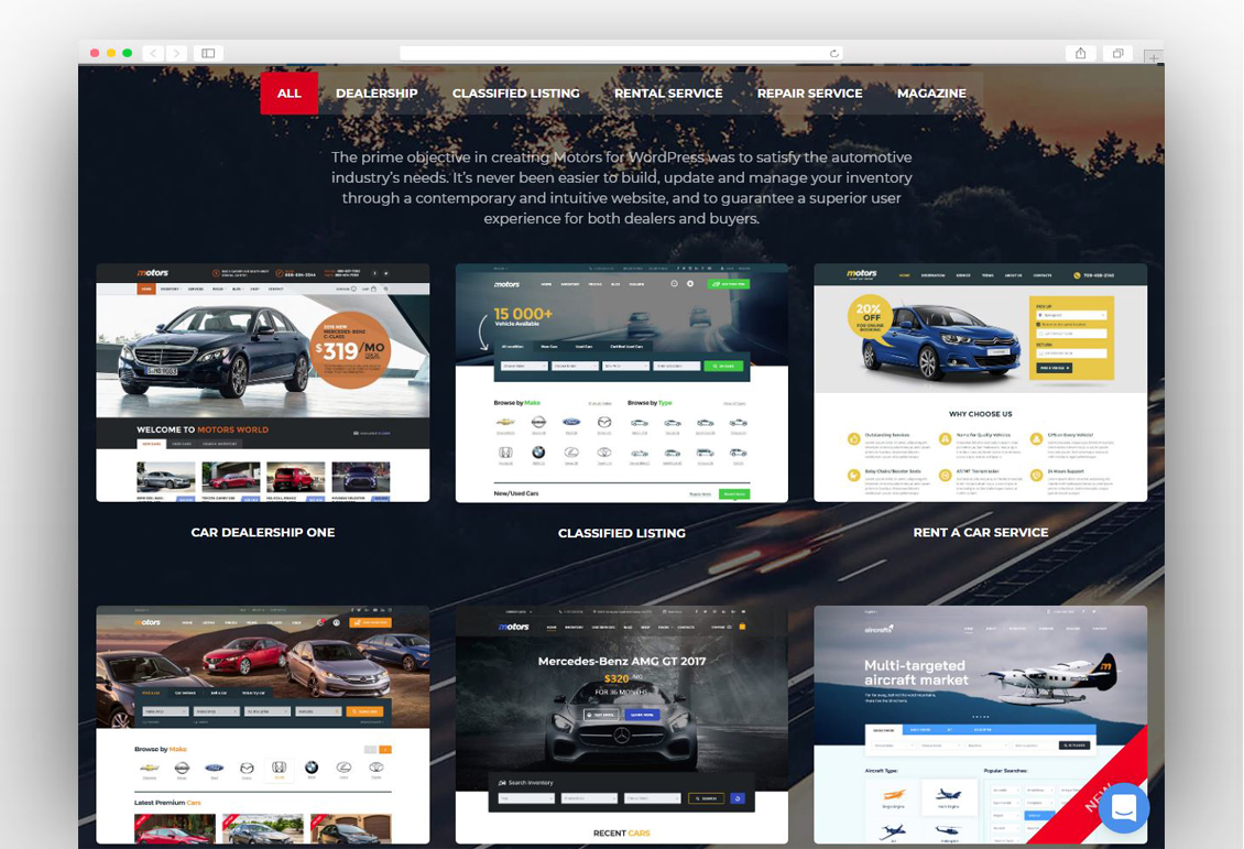 Motors ¬ Automotive, Car Dealership, Car Rental, Auto, Classified Ads, Listing WordPress Theme