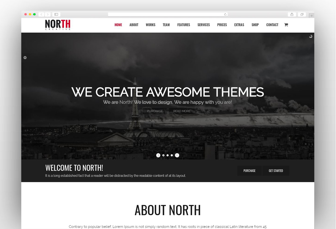 North - One Page Parallax WordPress Theme