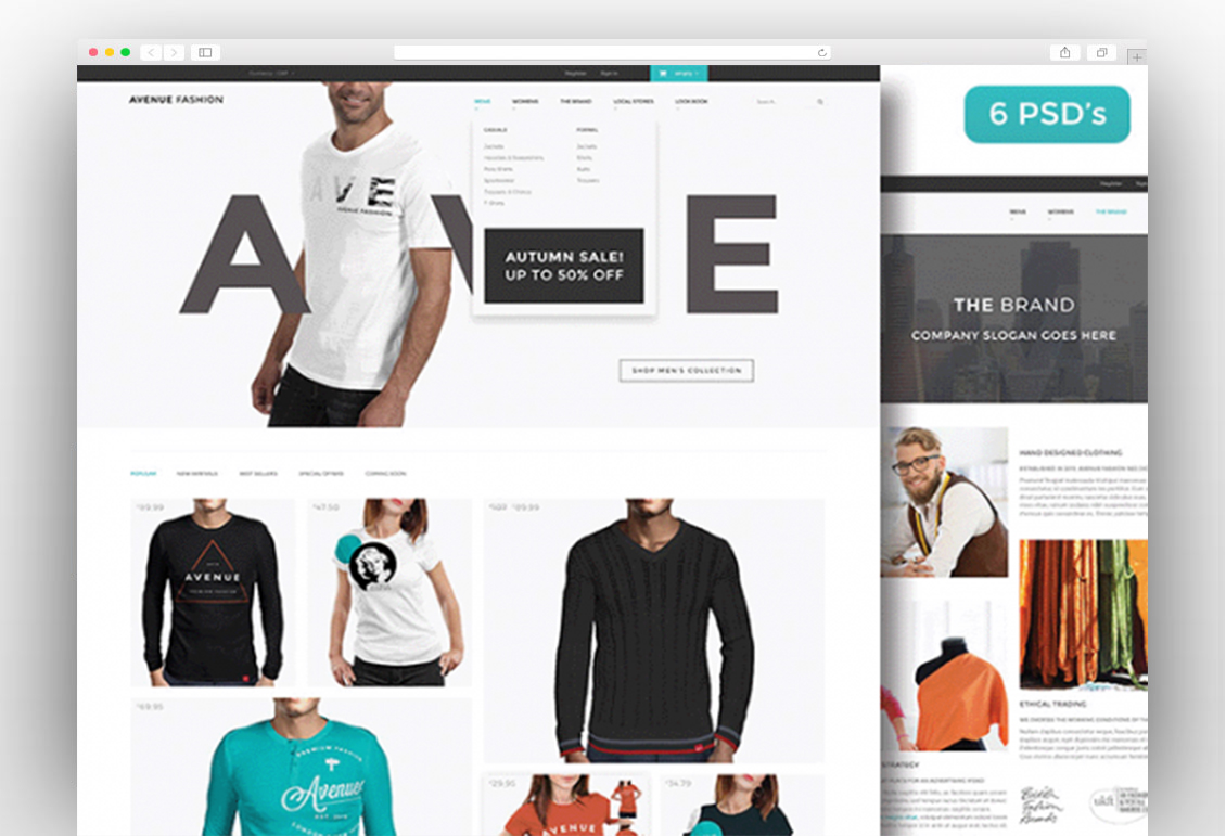 Avenue Fashion: Free PSD ecommerce template