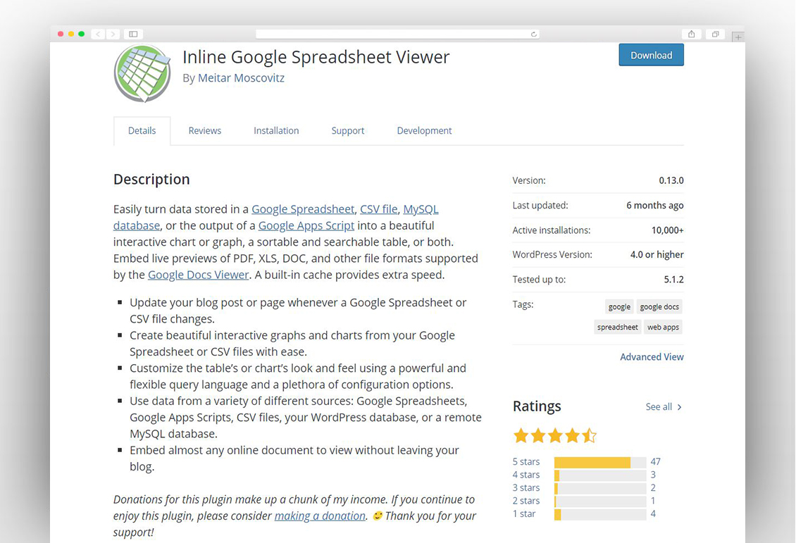 Inline Google Spreadsheet Viewer