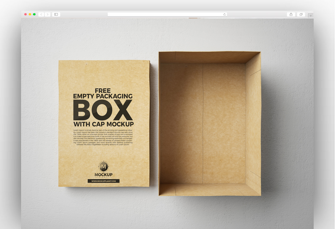 Packaging Box PSD Mockup for Free