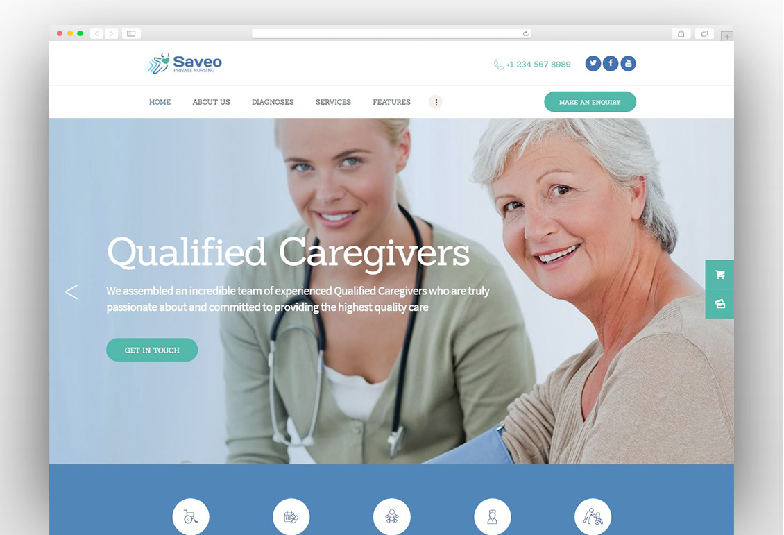 Saveo | In-home Care & Private Nursing Agency WordPress Theme