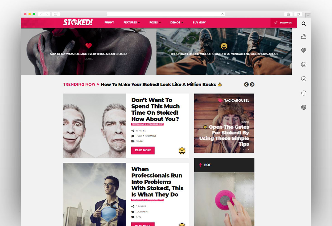 Stoked! - Irreverent Viral Magazine/News and Personal Blog WordPress Theme