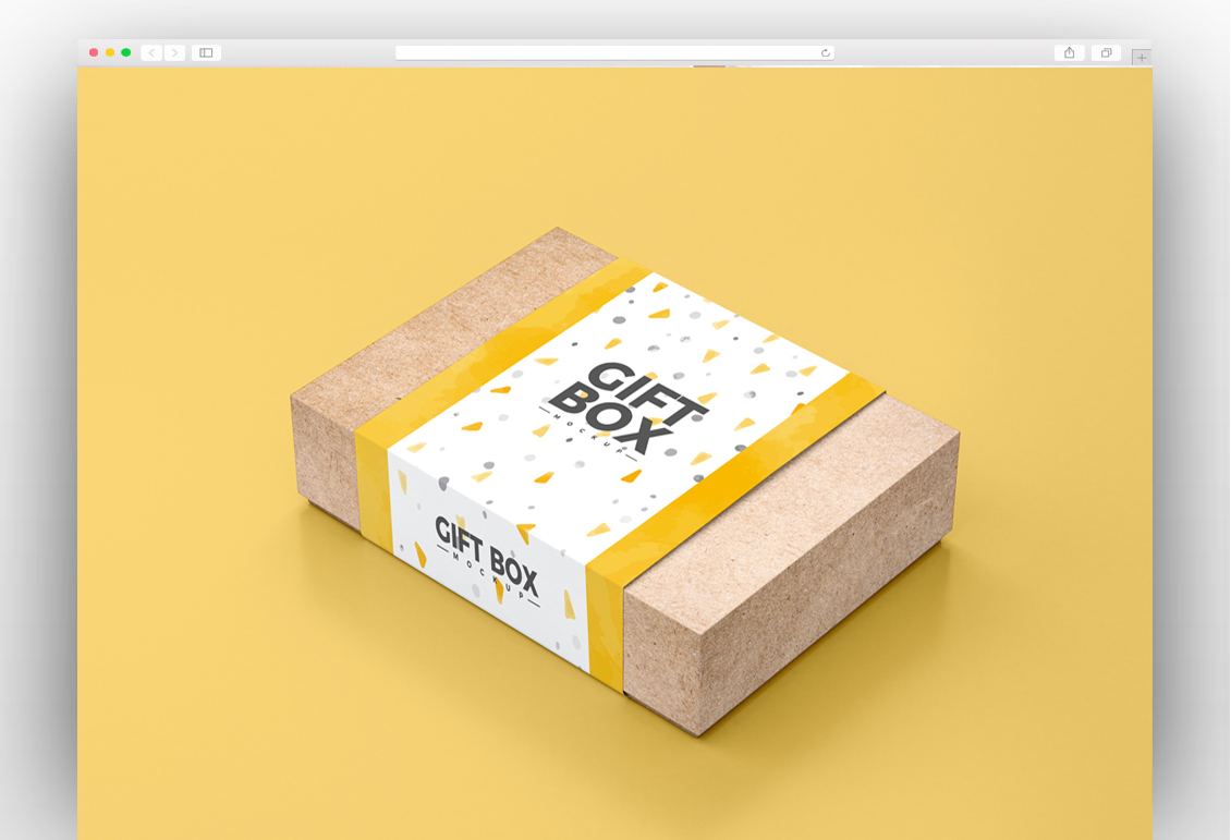 Useful Gift Box PSD Mockup Available for Free
