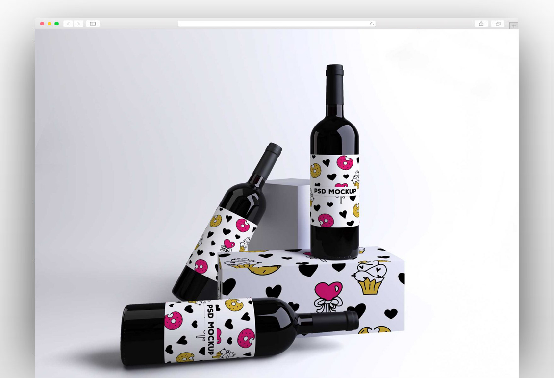 Wonderful Wine Bottle PSD Mockup Available For Free