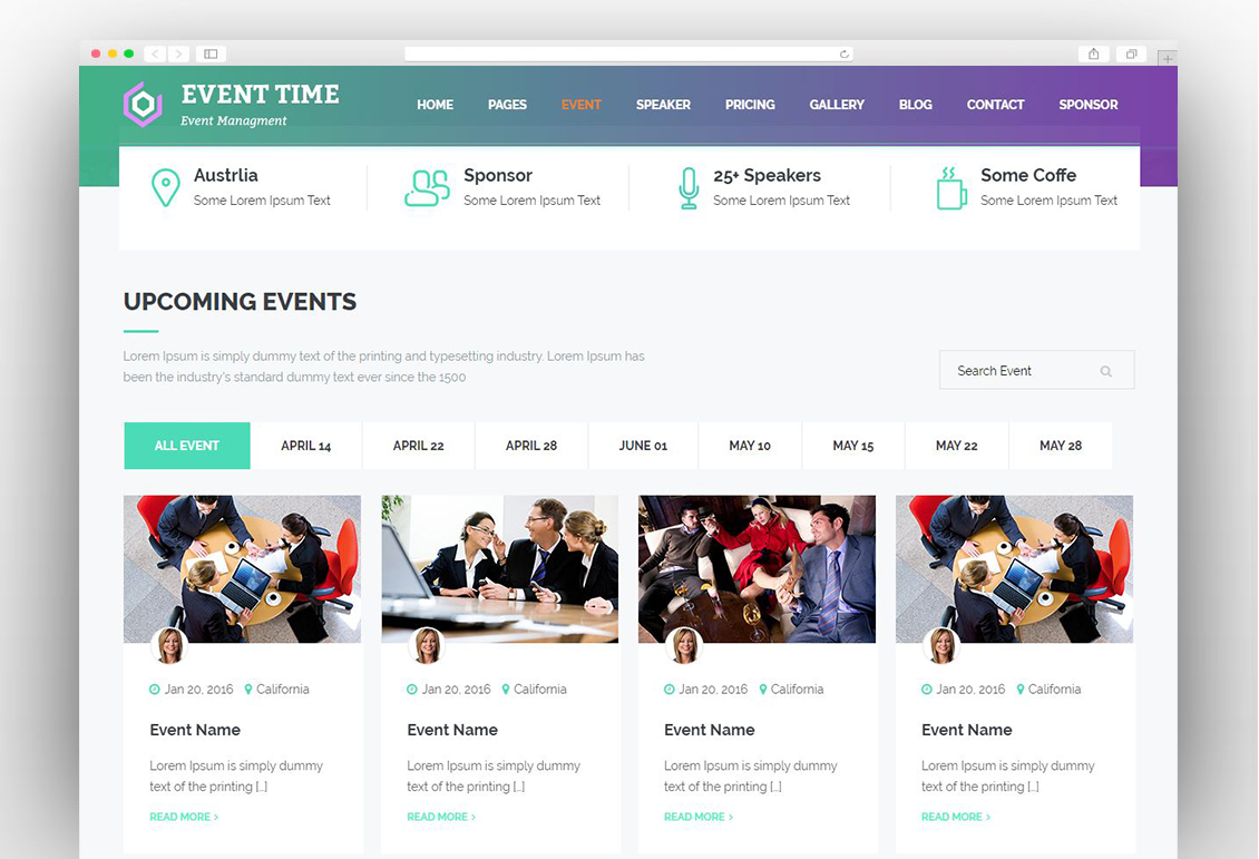 Event Time - Conference & Event WordPress Theme