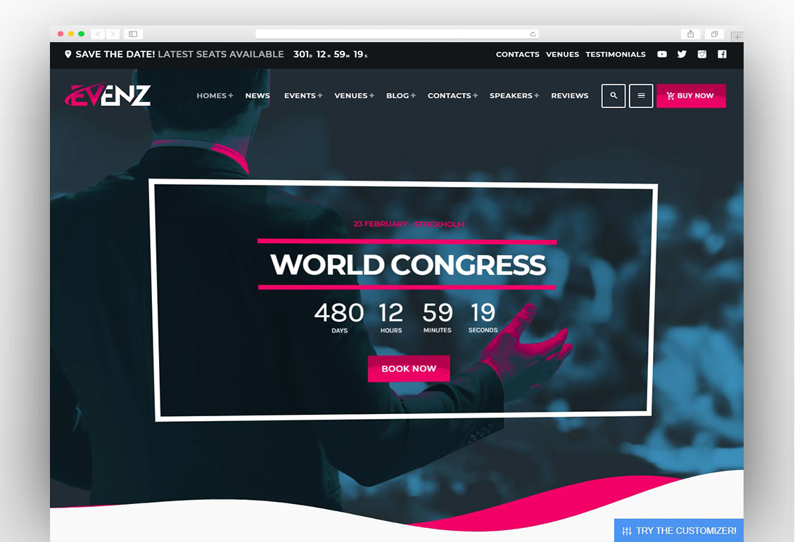 Evenz - Conference and Event WordPress Theme